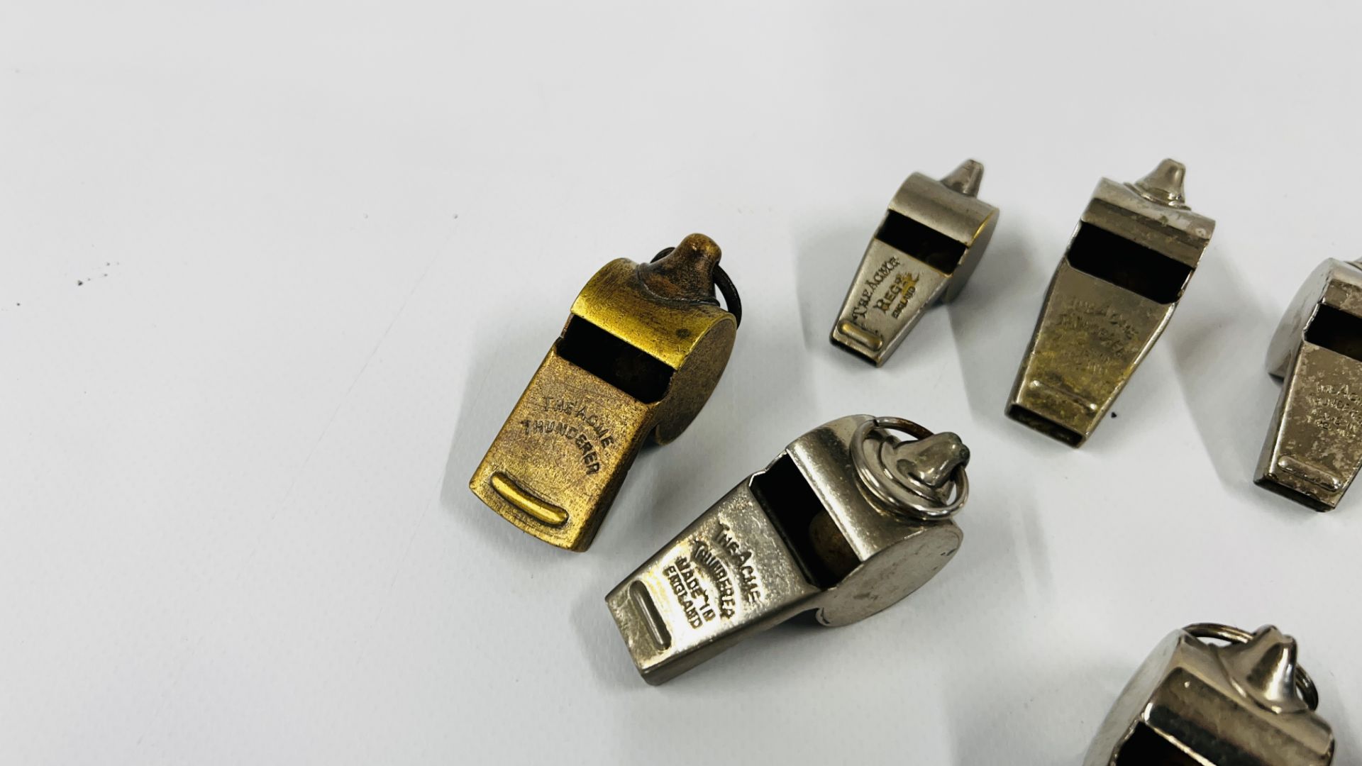 A COLLECTION OF 19 VINTAGE 1900'S - 70'S "ACME" THUNDERERS ESCARGOT WHISTLES. - Image 6 of 7