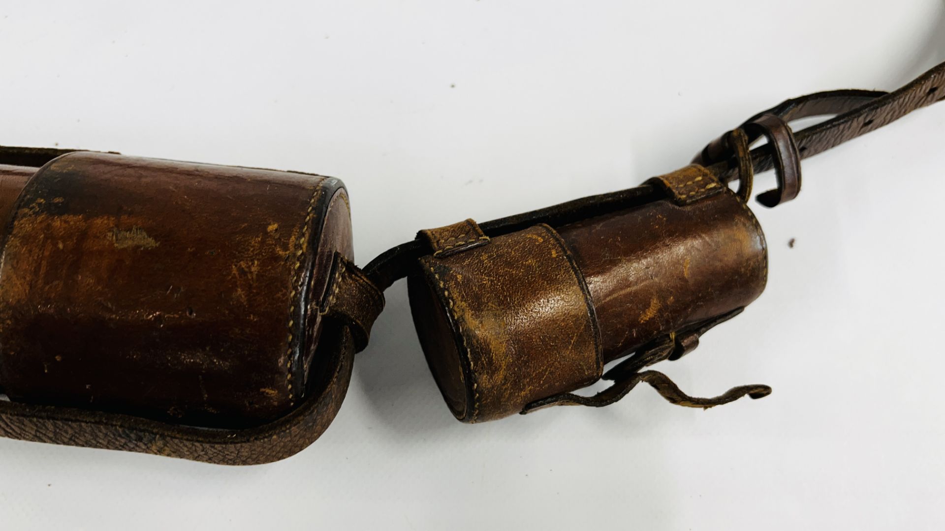 A FIRST WORLD WAR THREE DRAWER TELESCOPE WITH LEATHER COVERING BY W. OTTWAY & Co LTD EALING TEL. - Image 12 of 12