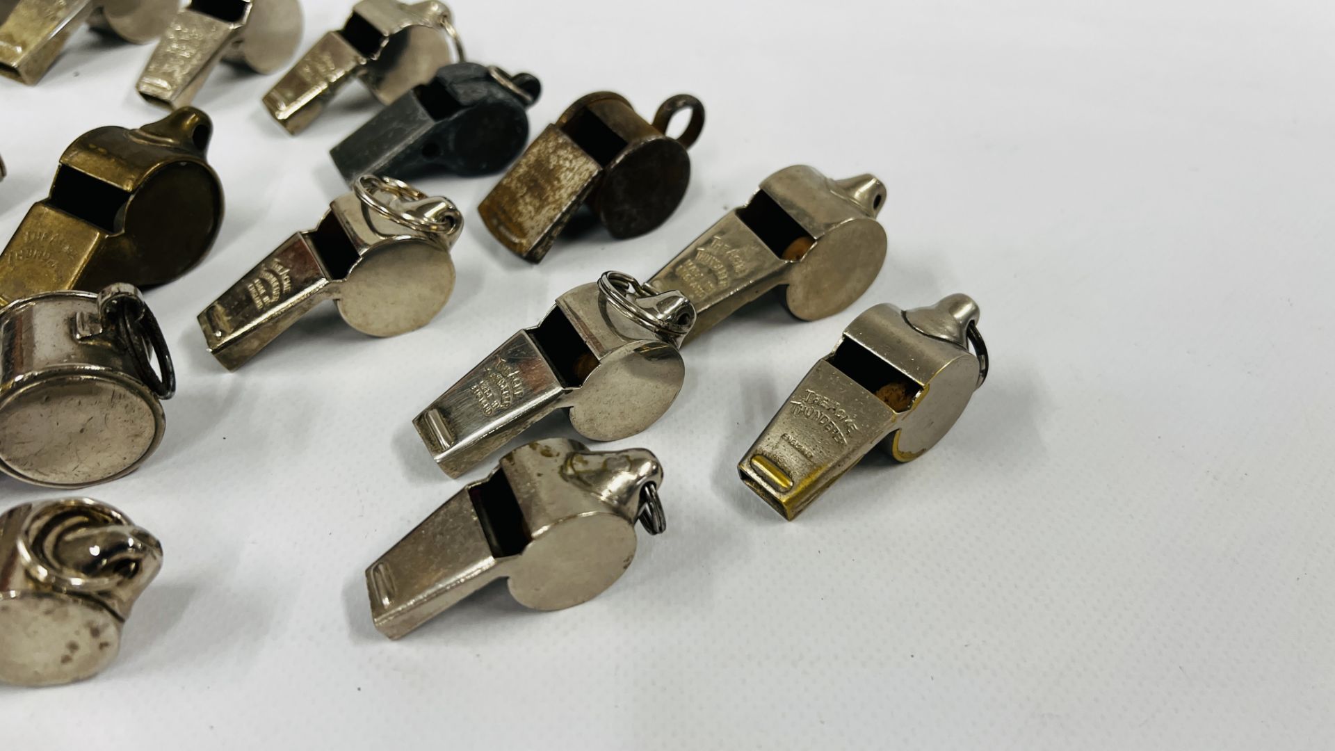 A COLLECTION OF 19 VINTAGE 1900'S - 70'S "ACME" THUNDERERS ESCARGOT WHISTLES. - Image 2 of 7