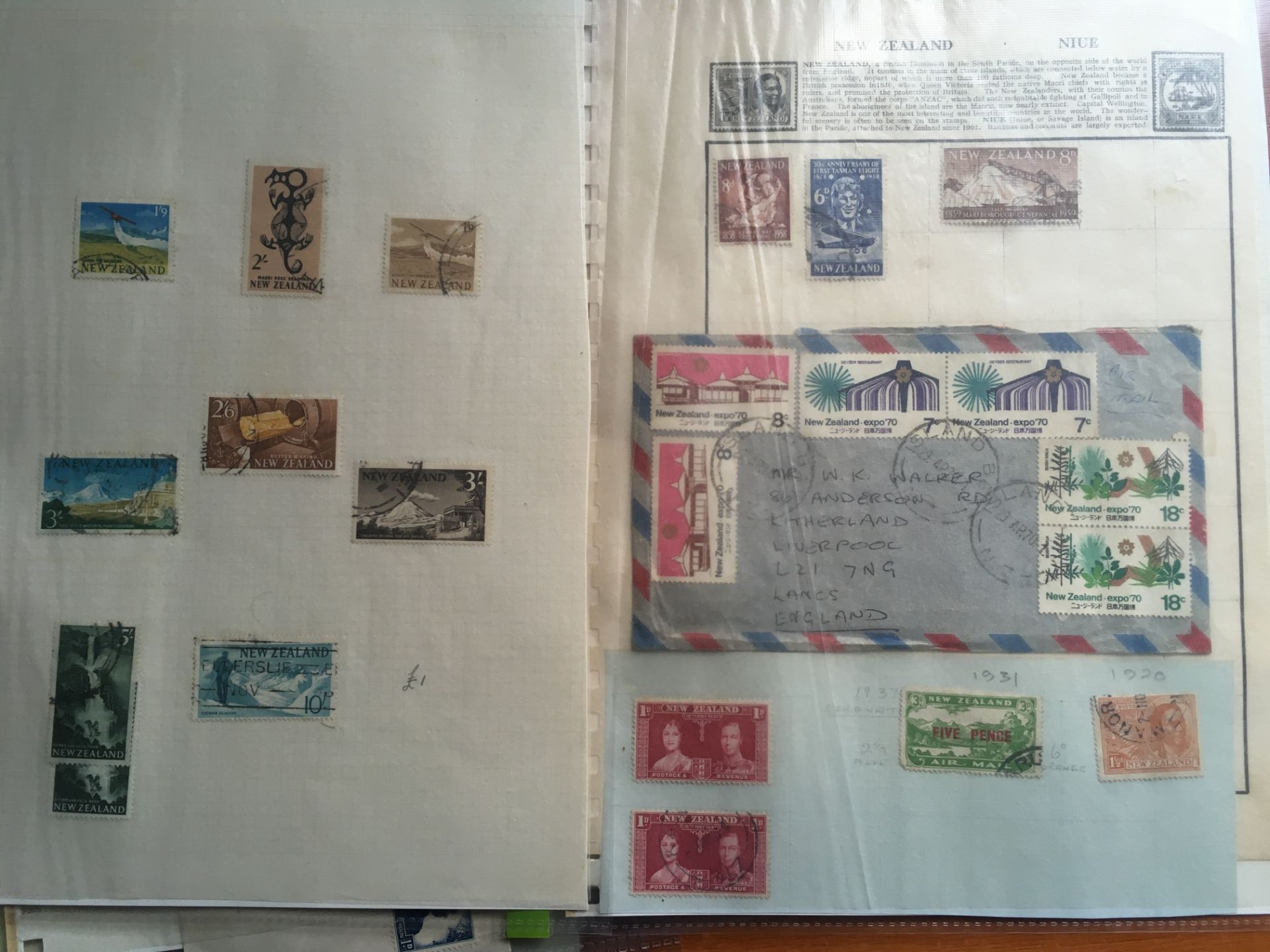 STAMPS: SMALL BOX LOOSE IN ENVELOPES, NEW ZEALAND HEALTH MINISHEETS ON LEAVES ETC. - Image 2 of 6