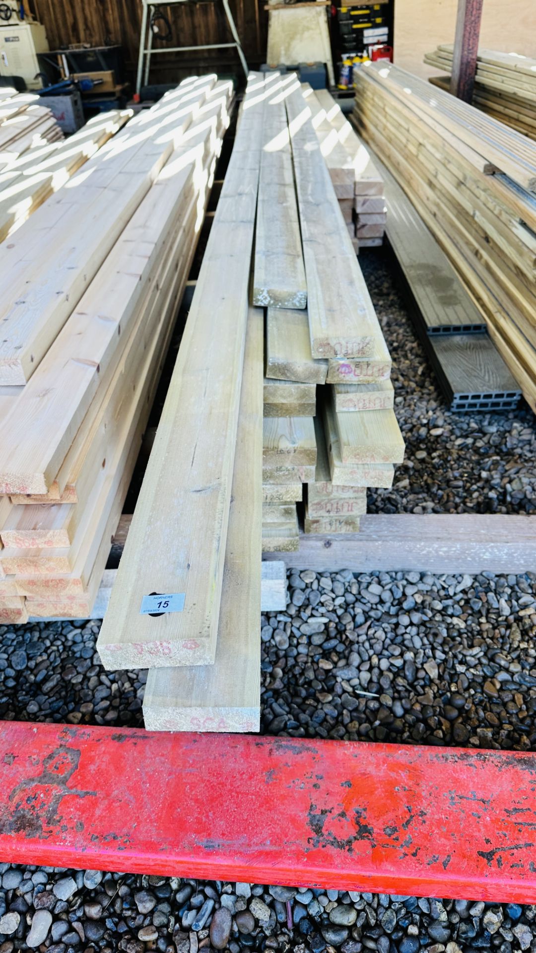 30 X 4.5M LENGTHS OF 95MM X 35MM TANALISED PLANED TIMBER.