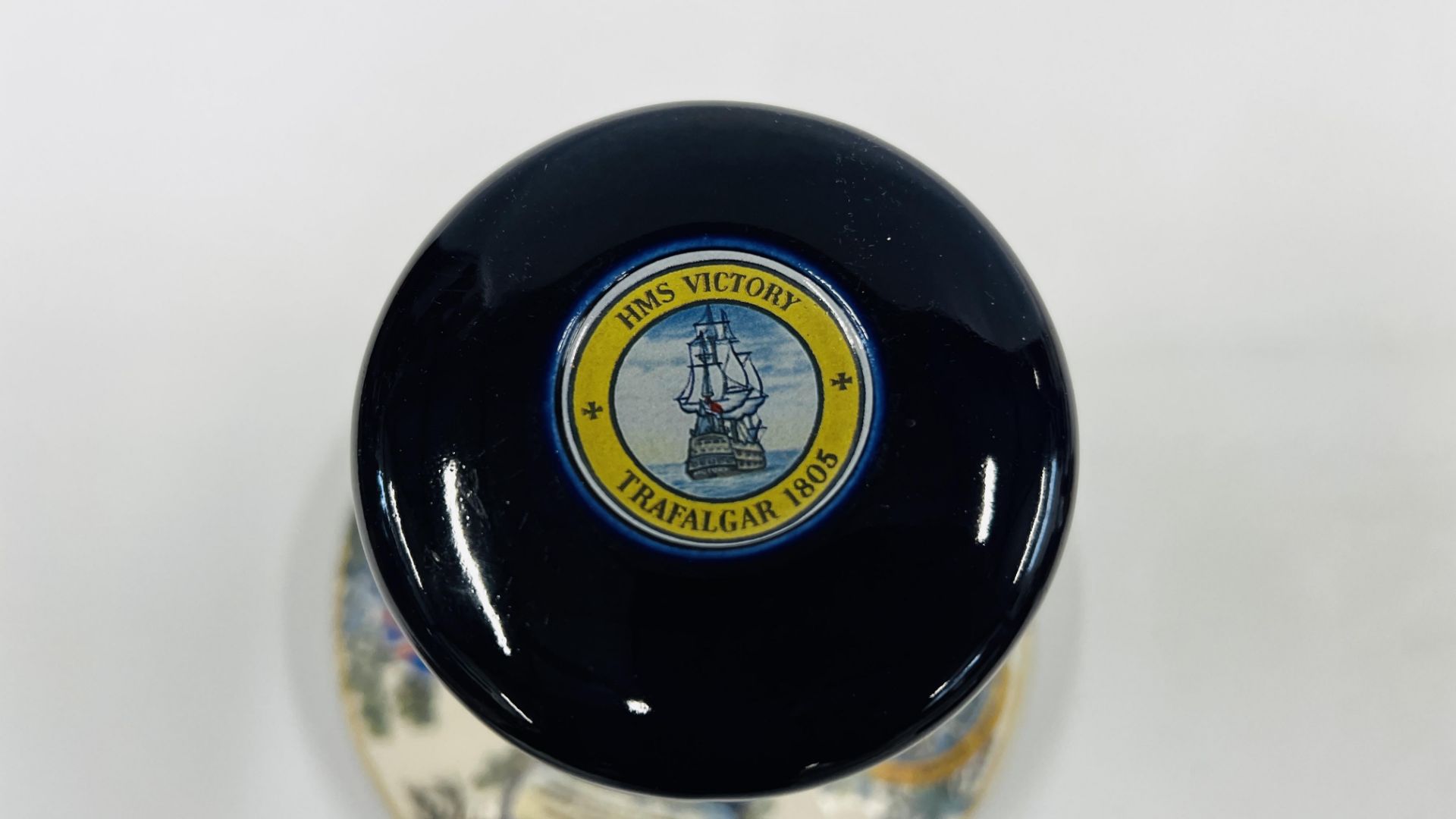 A BRITISH NAVY PUSSERS RUM DECANTER (1 LITRE), WAX SEAL AROUND DECANTER INTACT, - Image 6 of 8