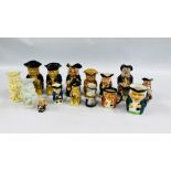 A COLLECTION OF 14 VARIOUS CHARACTER JUGS TO INCLUDE EXAMPLES MARKED WOODS & SONS,