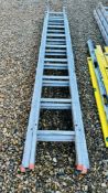 ALUMINIUM 27 RUNG 3 SECTION EXTENSION LADDER.