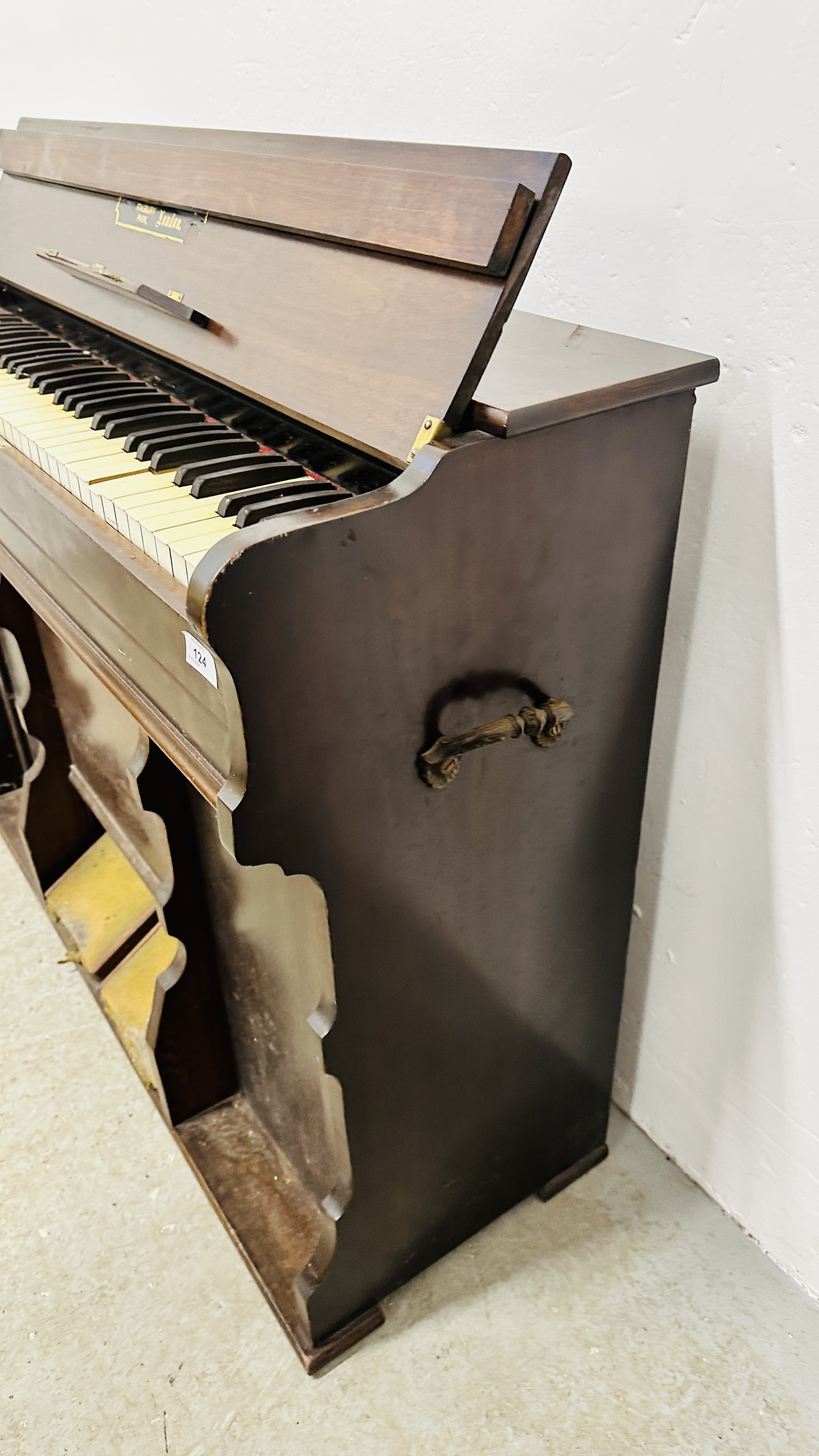 ANTIQUE MAHOGANY CHAPEL HARMONIUM BY ROBERT STATHER FINSBURY PARK LONDON. - Image 6 of 8