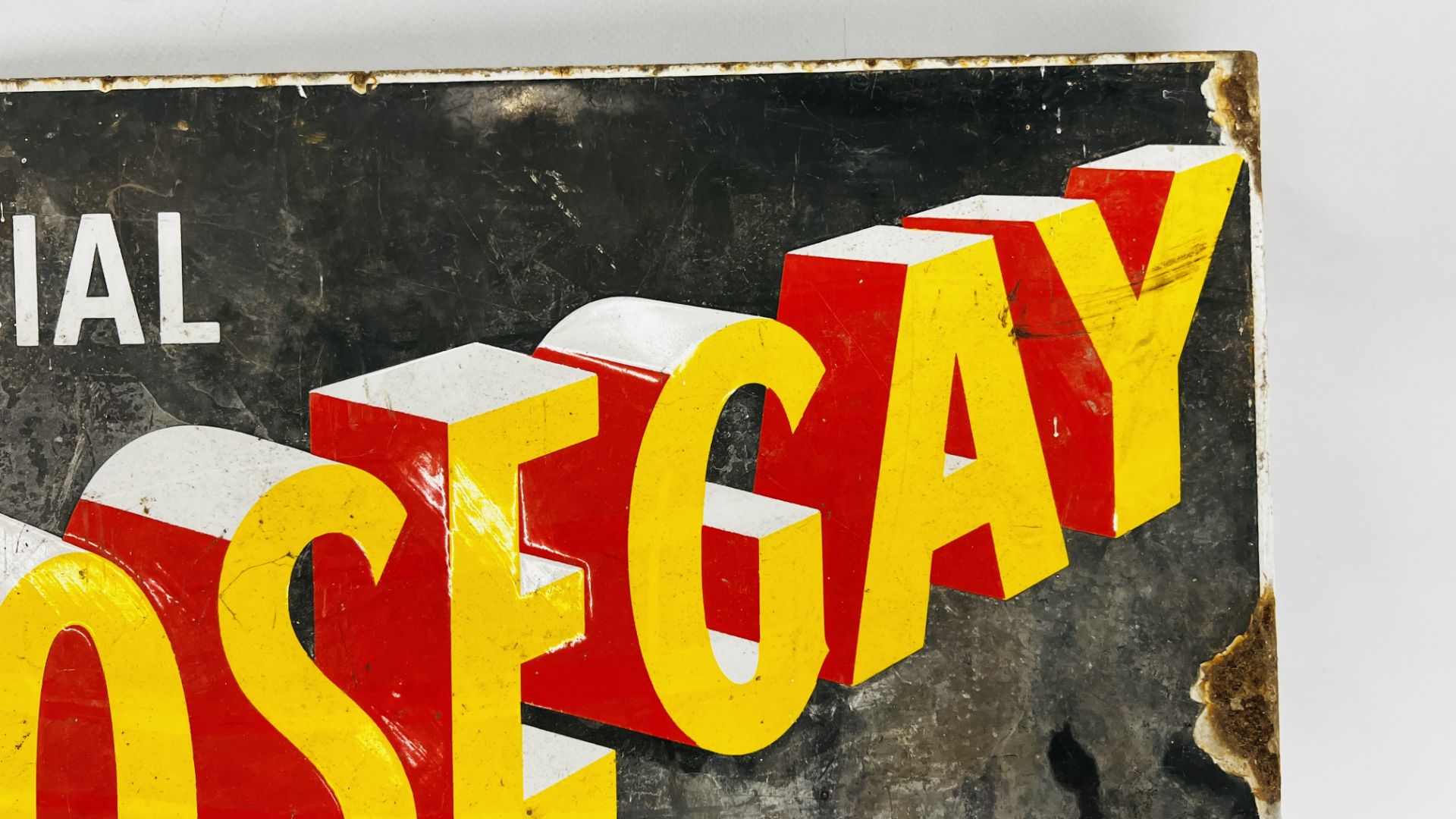 AN ORIGINAL VINTAGE ENAMEL DOUBLE SIDED SIGN "NOSEGAY" SPECIAL FOR PIPE OR CIGARETTE - W 45. - Image 9 of 12