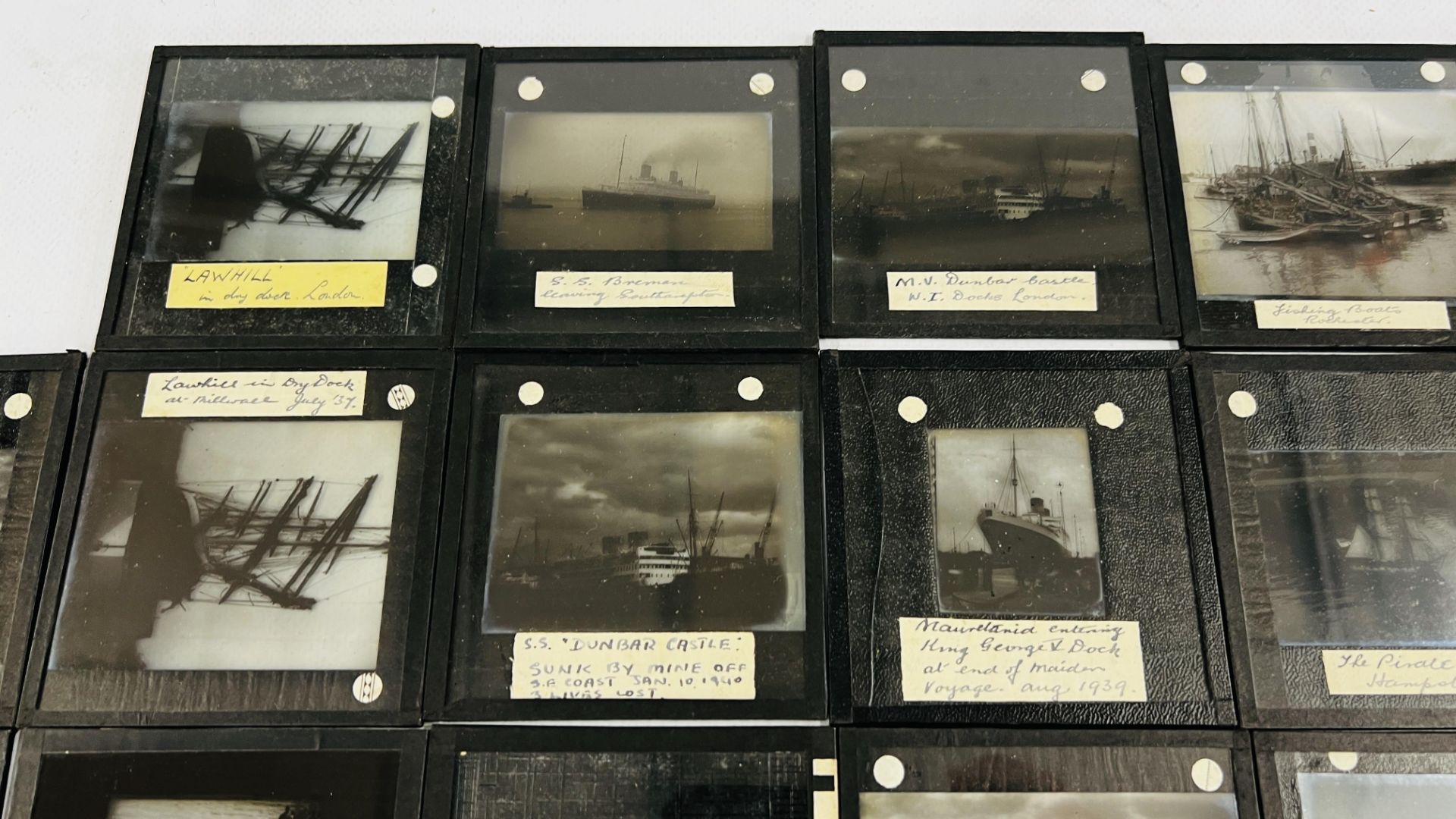 26 MARITIME LANTERN SLIDES TO INCLUDE HORNING FERRY, P & O SHATHMORO, M.V. DUNBAR CASTLE AND MORE. - Image 4 of 6