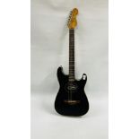FENDER "STRATACOUSTIC" ELECTRIC ACOUSTIC GUITAR S/N CD03094100, BLACK LACQUERED FINISH,