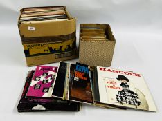 3 BOXES CONTAINING APPROXIMATELY 170 MIXED RECORDS AND 45'S TO INCLUDE SHIRLEY BASSEY,
