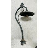 AN ORIGINAL VINTAGE PAINTED CAST LAMP COLUMN BRACKET - H 103CM - WIRE REMOVED.