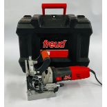 A FREUD 710W FD710 ELECTRIC DOWELING TOOL IN FITTED HARD TRANSIT CASE WITH ACCESSORIES - SOLD AS