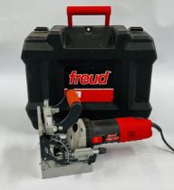 A FREUD 710W FD710 ELECTRIC DOWELING TOOL IN FITTED HARD TRANSIT CASE WITH ACCESSORIES - SOLD AS