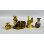 FOUR PIECES OF ROYAL WORCESTER TO INCLUDE SMALL BALUSTER VASE WITH SAILING DESIGN DECORATED BY R.