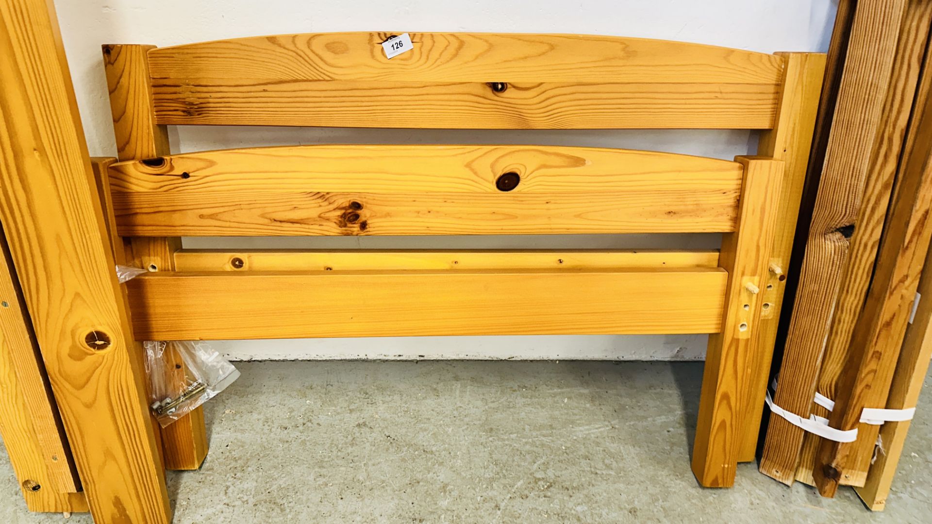 SOLID PINE SINGLE BEDSTEAD. - Image 2 of 4