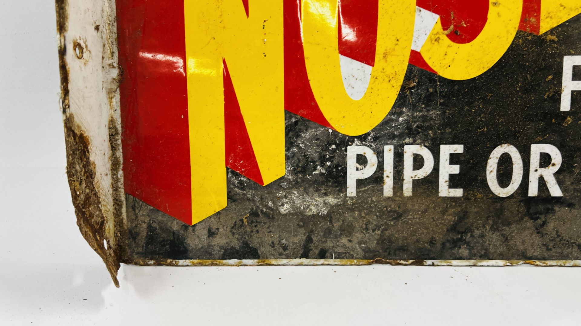 AN ORIGINAL VINTAGE ENAMEL DOUBLE SIDED SIGN "NOSEGAY" SPECIAL FOR PIPE OR CIGARETTE - W 45. - Image 5 of 12