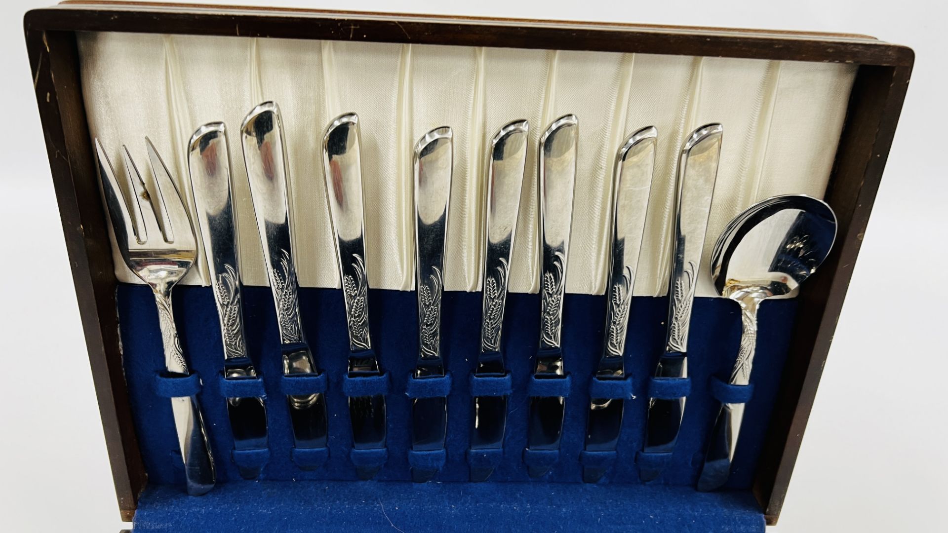 A CASED CANTEEN OF STAINLESS STEEL CUTLERY - NOT COMPLETE 52 PIECES. - Image 2 of 5