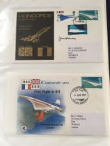 STAMPS: BINDER WITH A COLLECTION OF CONCORDE THEMED COVERS,