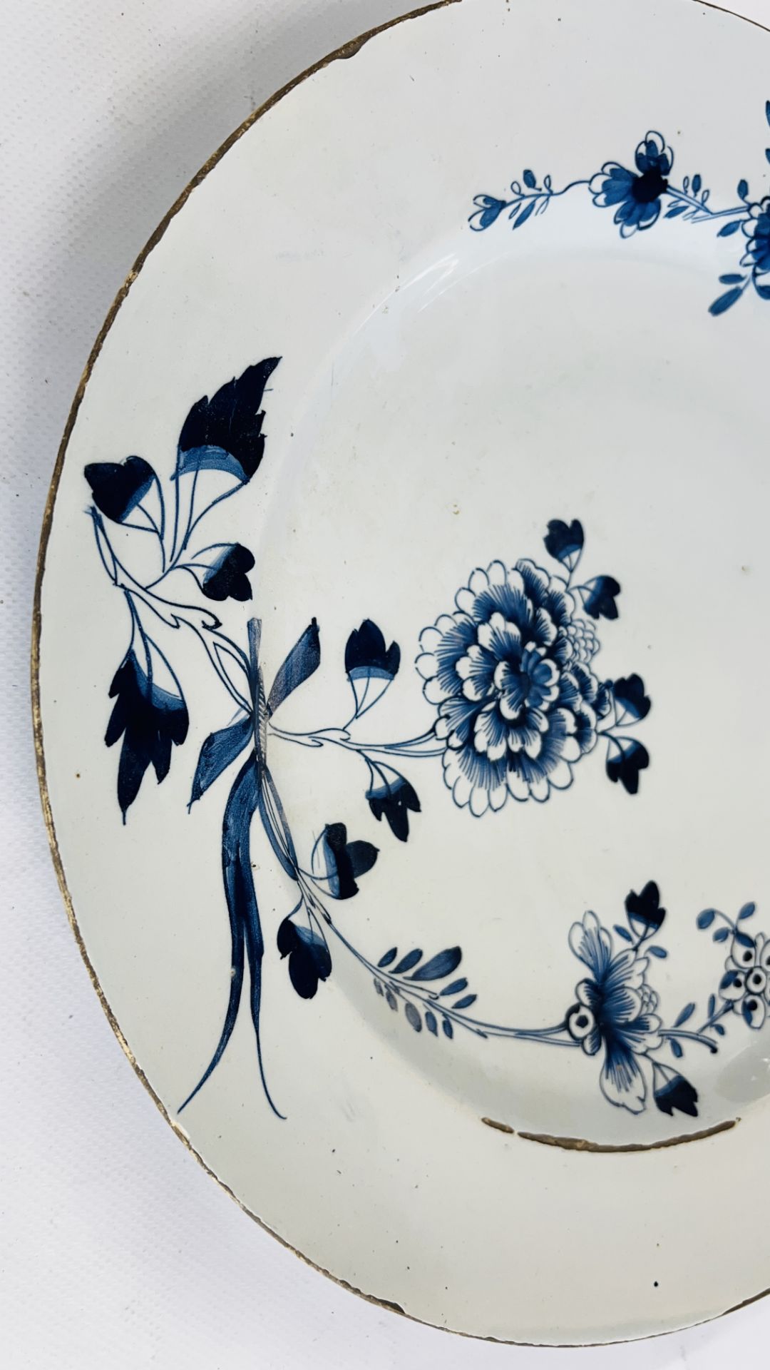 ENGLISH DELFT CHARGER C 1750/60, STILT MARKS DIAMETER 34CM. - Image 2 of 7