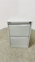 BISLEY STEEL TWO DRAWER FILIING CABINET.