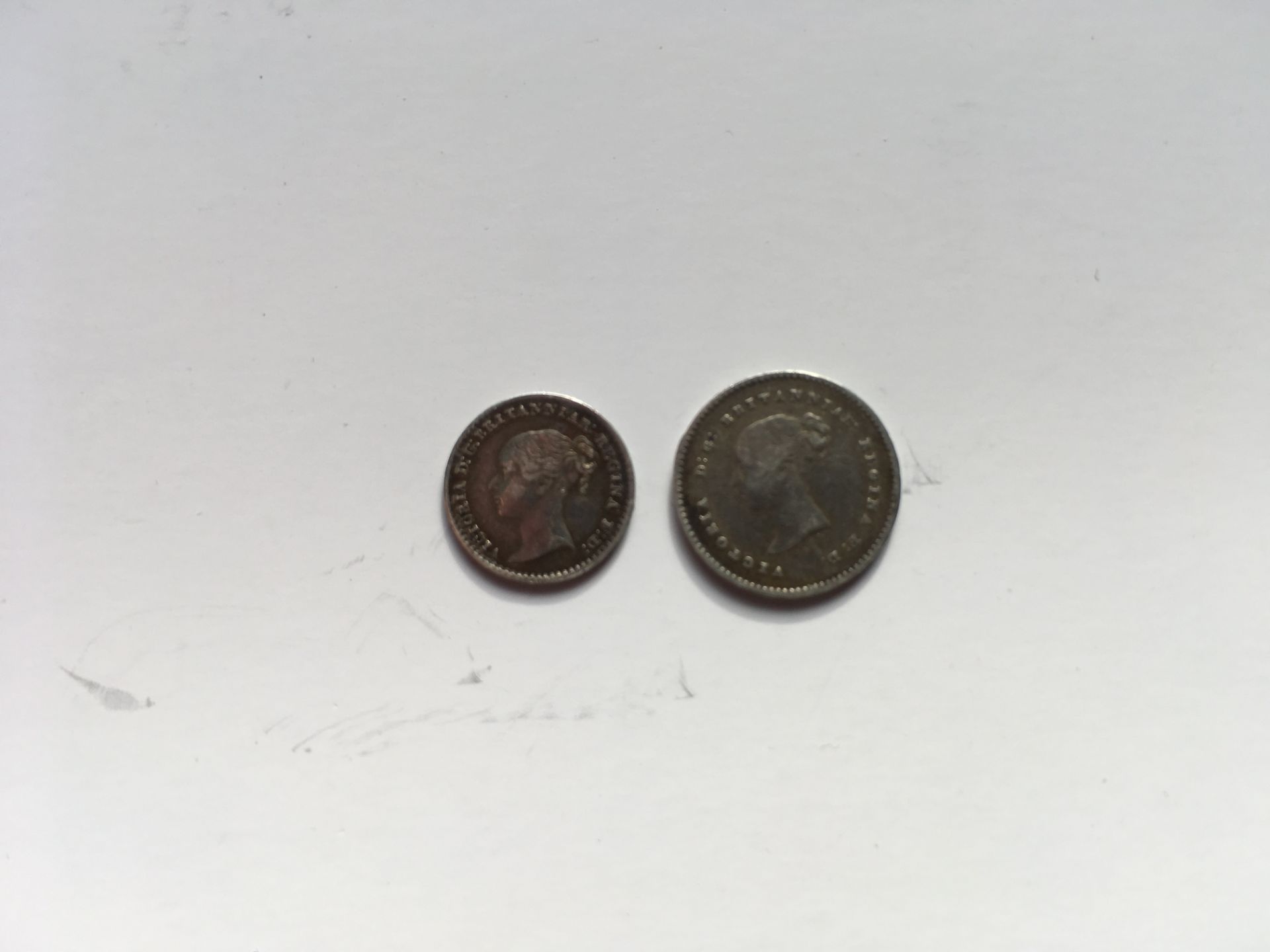 COINS: GB MAUNDY PENNY 1870 AND TWO PENCE 1838.
