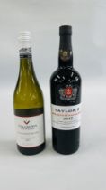 75CL BOTTLE OF "TAYLORS" LATE BOTTLED VINTAGE PORT 2017 & A BOTTLE OF VILLA MARIA NEW ZEALAND