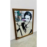 A REPRODUCTION ELVIS PRESLEY MIRROR - W 52CM X H 67CM.