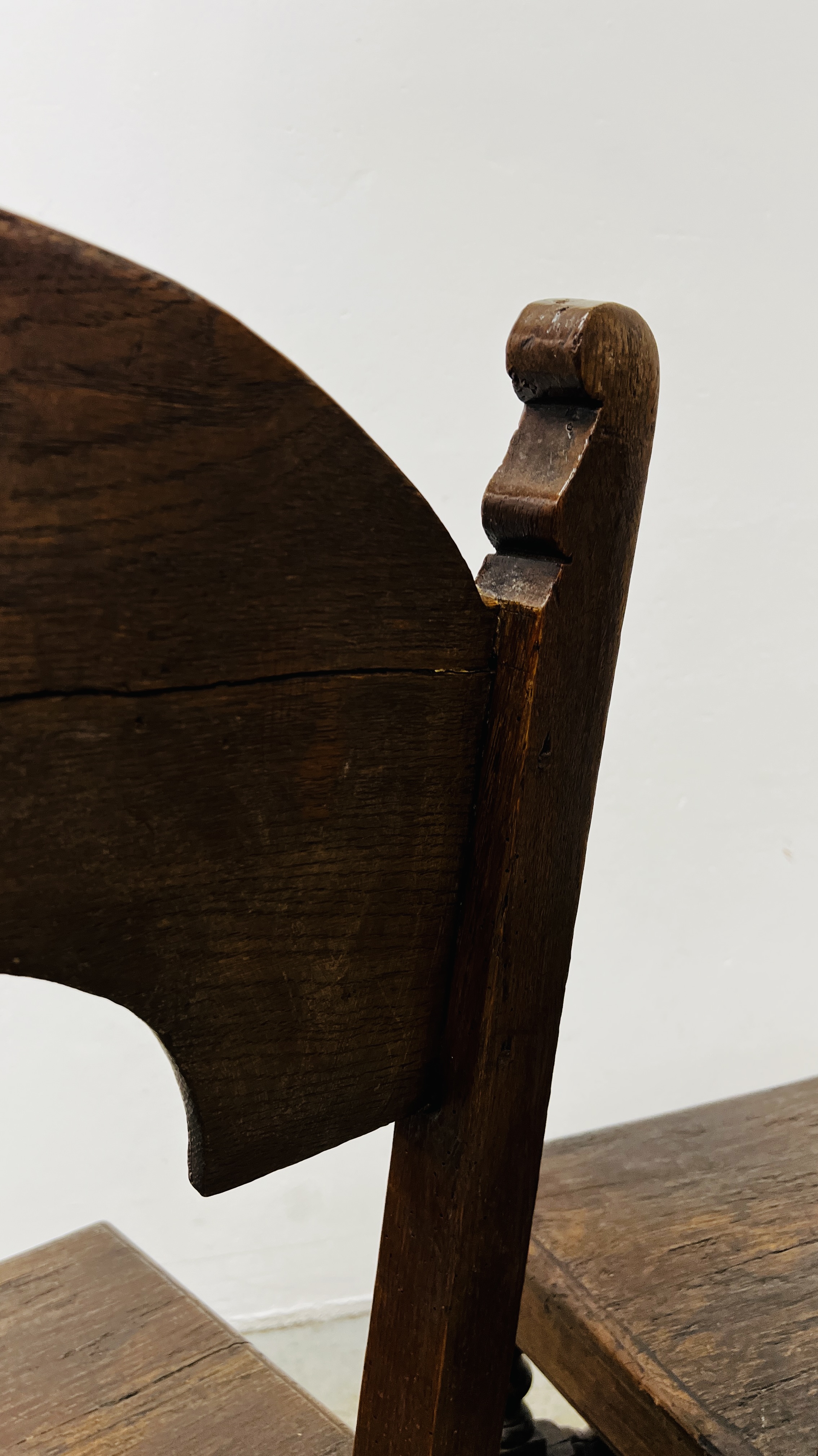 A PAIR OF 17TH CENTURY JOINED OAK CHAIRS, POSSIBLY NORTH COUNTRY. - Image 20 of 20