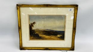 C19TH BRITISH: A LANDSCAPE, WATERCOLOUR, UNSIGNED, 25 X 35CM.