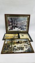 A GROUP OF FRAMED PRINTS TO INCLUDE EXAMPLE MARKED COPYRIGHT 1974 HADDADS FINE ARTS, INC,