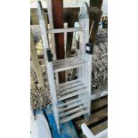 ECKMAN ALUMINIUM THREE WAY COMBINATION LADDER WITH FEET ATTACHMENTS.