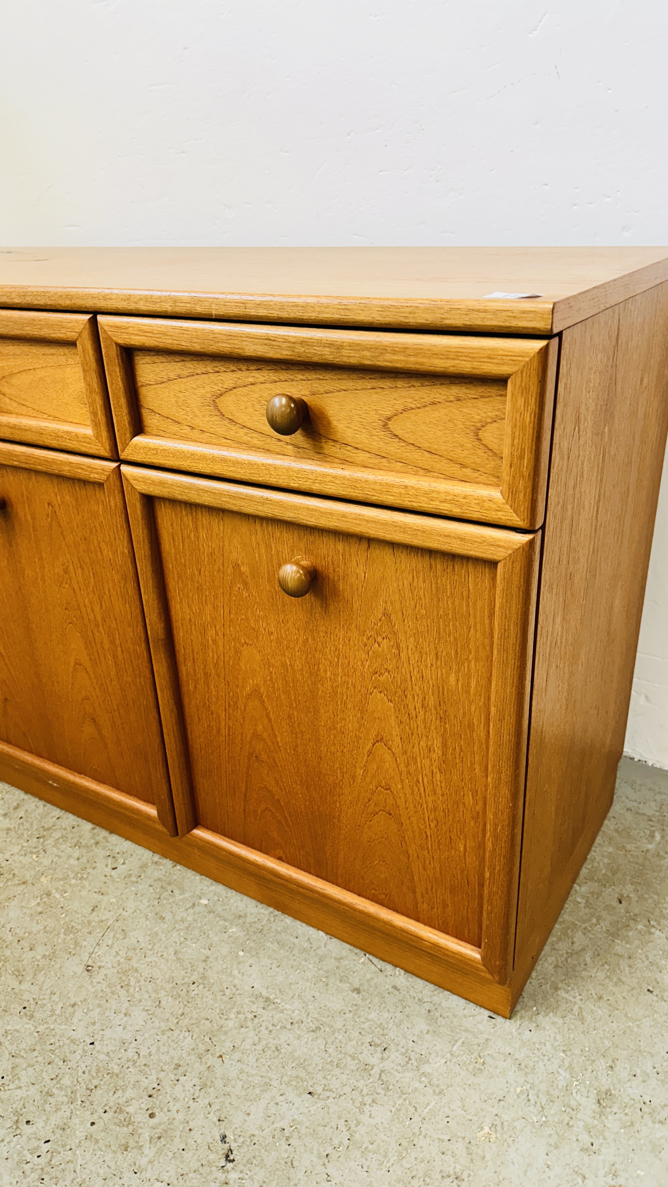 A G PLAN TEAK SIDEBOARD W 130CM D 46CM H 73CM. - Image 4 of 12