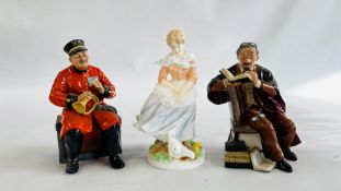2 X ROYAL DOULTON FIGURINES TO INCLUDE PAST GLORY HN2484 AND THE PROFESSOR HN2281 ALONG WITH ONE
