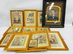 A GROUP OF TWELVE FRAMED REPRODUCTION GERMAN SCHOOL 14th CENTURY MEDIEVAL PRINTS PLUS A FRAMED