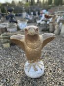 A LARGE STONEWORK EAGLE ORNAMENT, HEIGHT 70CM.