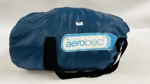 "AEROBED" SINGLE BLOW UP BED WITH ELECTRIC PUMP - SOLD AS SEEN.