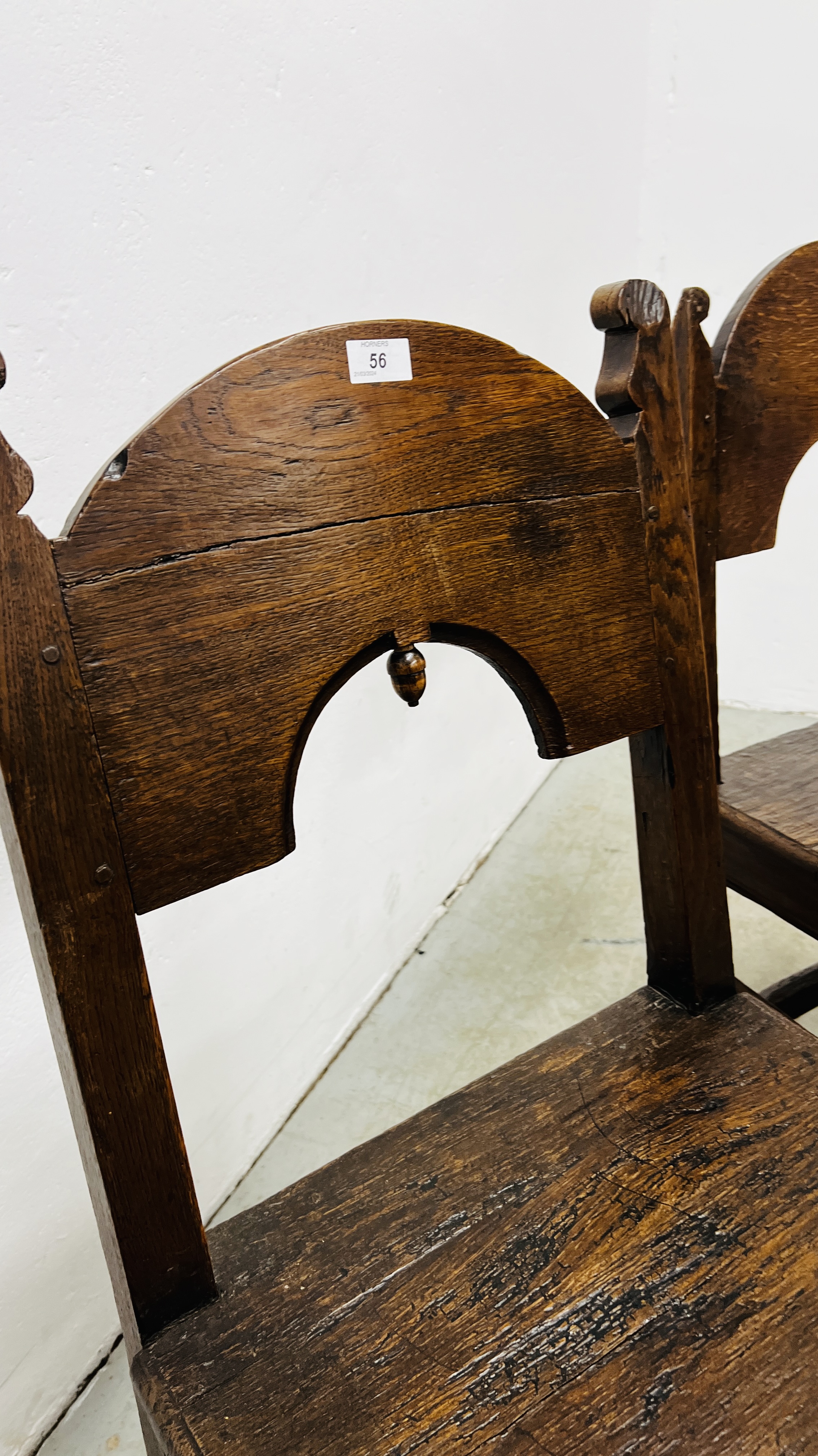 A PAIR OF 17TH CENTURY JOINED OAK CHAIRS, POSSIBLY NORTH COUNTRY. - Image 5 of 20