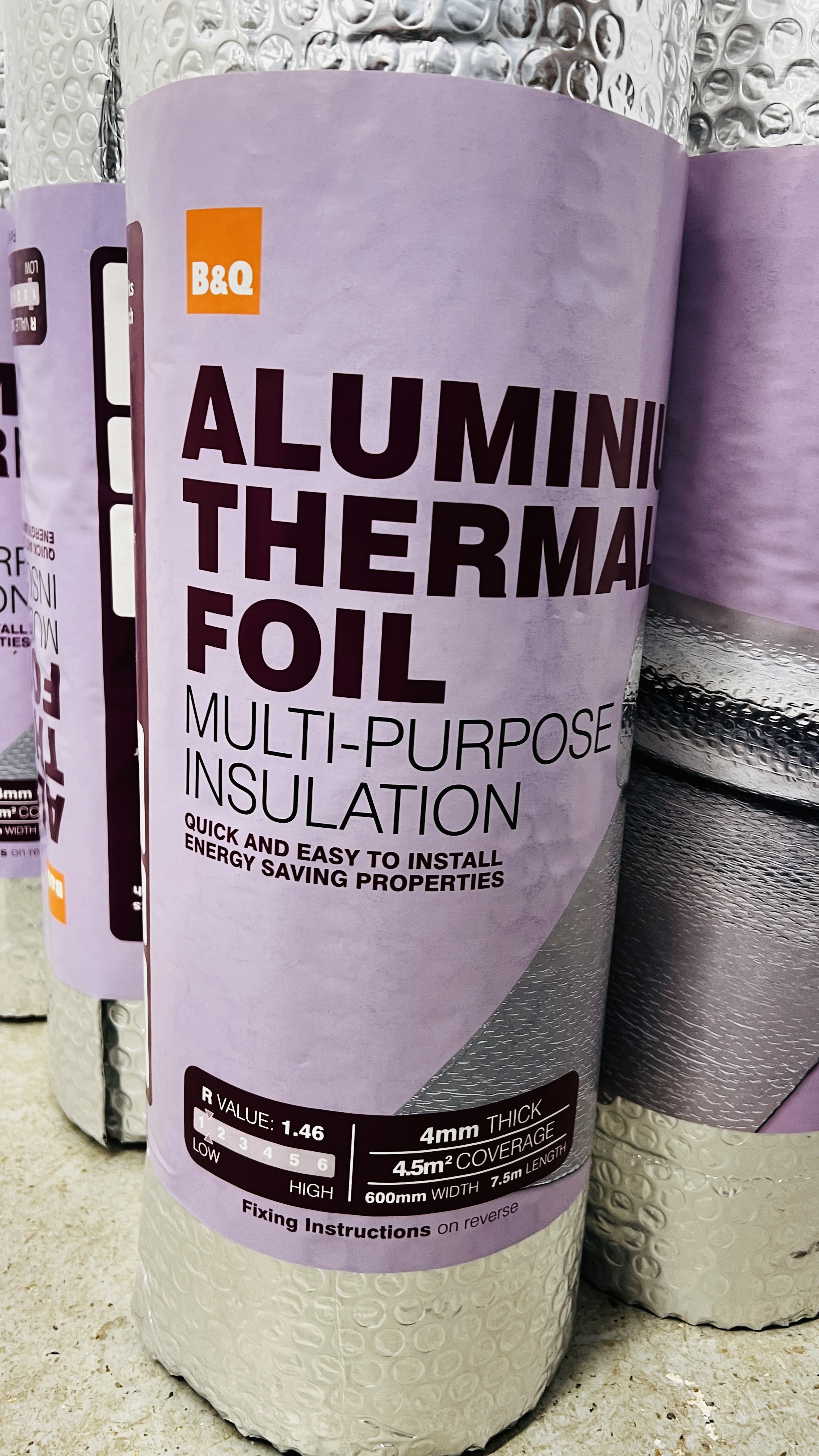 20 X AS NEW ROLLS OF ALUMINIUM THERMAL FOIL MULTI PURPOSE INSULATION 4MM THICK 60CM WIDE 7. - Image 2 of 4