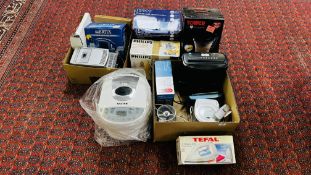 A GROUP OF ASSORTED HOME ELECTRICALS TO INCLUDE A BOXED TOWER 1.
