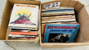 TWO BOXES MIXED RECORDS INCLUDING BOB MARLEY, SLADE, PAUL MCCARTNEY, DAVID BOWIE, ROLLING STONES,