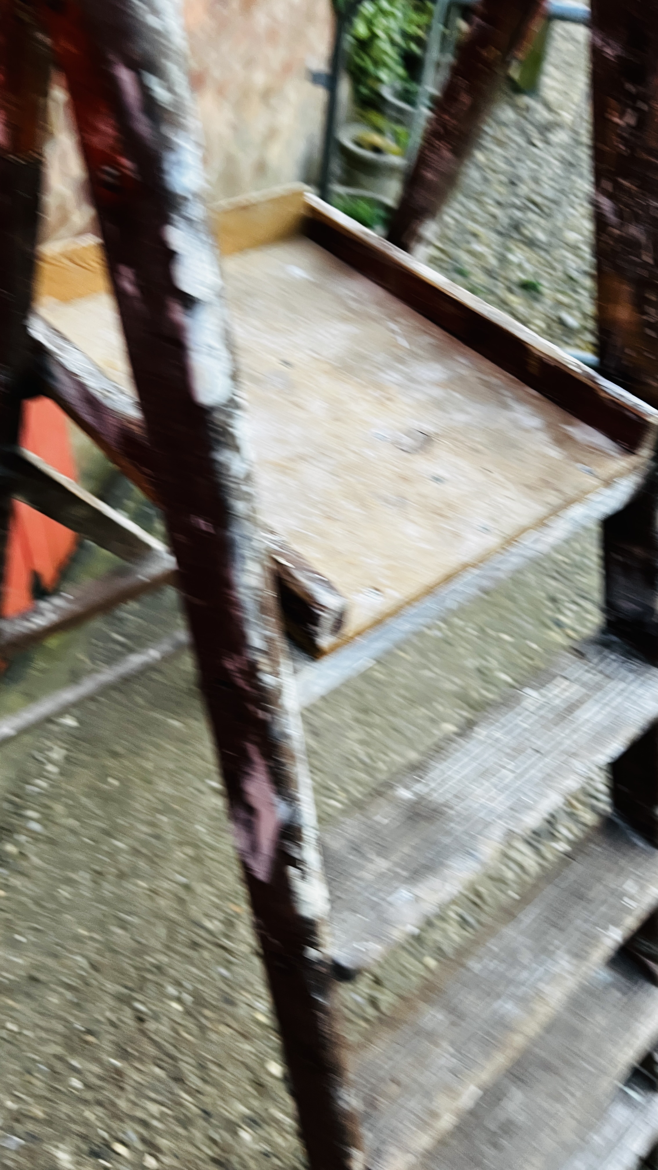 TWO SETS OF VINTAGE WOODEN LADDERS ONE HAVING PLAQUE TITLED "STEPHENS & CARTER LTD" LONDON - Image 10 of 16