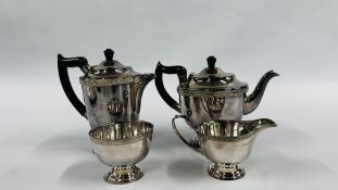 A GOOD QUALITY EPNS FOUR PIECE SHEFFIELD TEA SET.