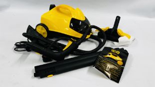LITTLE YELLO STEAM CLEANER AND ACCESSORIES - SOLD AS SEEN.