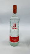 1 X 1 LITRE JJ VODKA, ARTISANAL VODKA HAND CRAFTED.