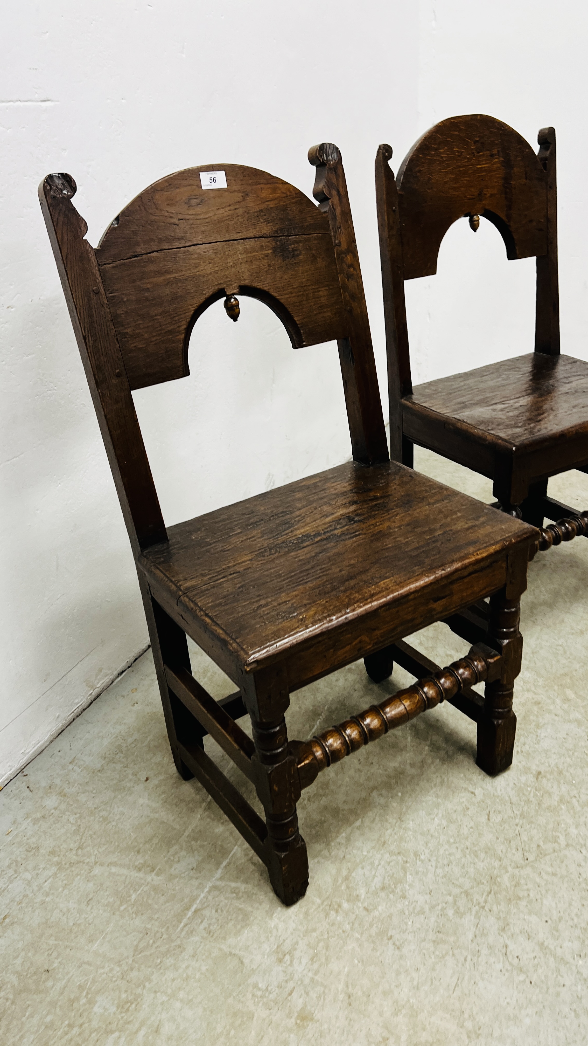 A PAIR OF 17TH CENTURY JOINED OAK CHAIRS, POSSIBLY NORTH COUNTRY. - Image 3 of 20