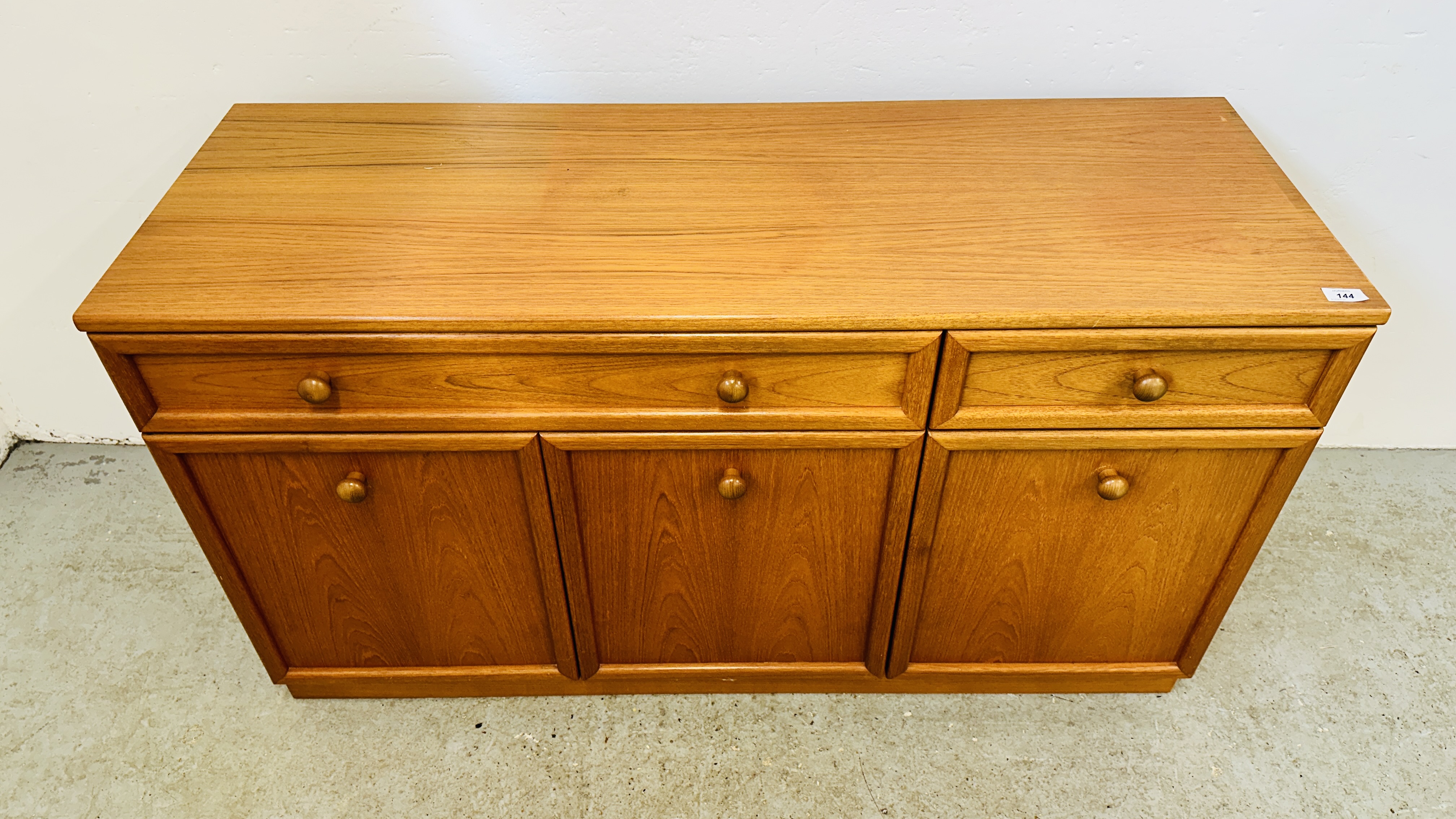 A G PLAN TEAK SIDEBOARD W 130CM D 46CM H 73CM. - Image 2 of 12