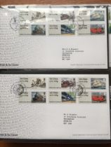 STAMPS: ALBUM WITH A COLLECTION GB 2012-2018 POST AND GO FIRS DAY COVERS AND USED.