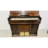 ANTIQUE MAHOGANY CHAPEL HARMONIUM BY ROBERT STATHER FINSBURY PARK LONDON.