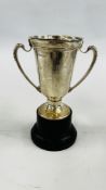 A SILVER TROPHY CUP "CRAWLEY & HORSHAM HUNT PUPPY SHOW" 1935 LONDON ASSAY HEIGHT 12.25CM.