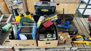 QUANTITY SHED CLEARANCE ITEMS TO INCLUDE 2 X STANLEY TOOL BOXES AND CONTENTS,