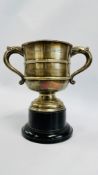 A SILVER TWO HANDLED TROPHY CUP INSCRIBED HICKLING GUN CLUB,